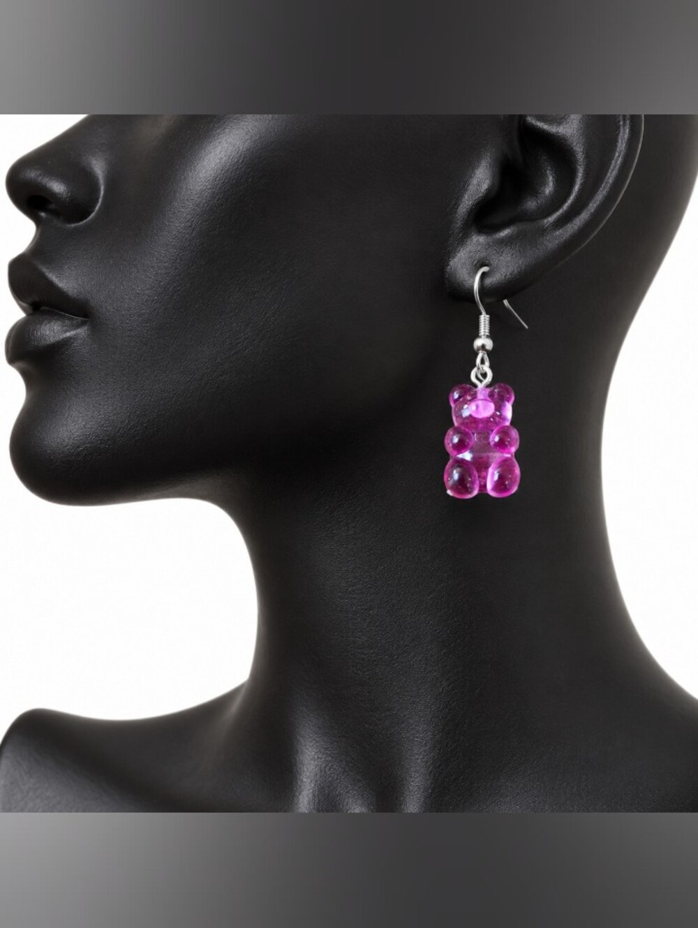 gummy bear earrings purple
